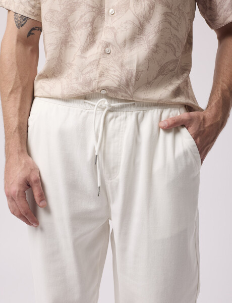 Pantalon cintura jogger blanco