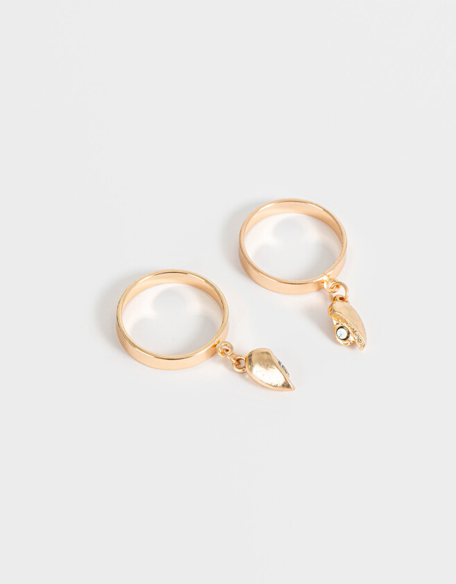 Sets Anillos Con corazón Set De Anillos Con Corazón - Dorado