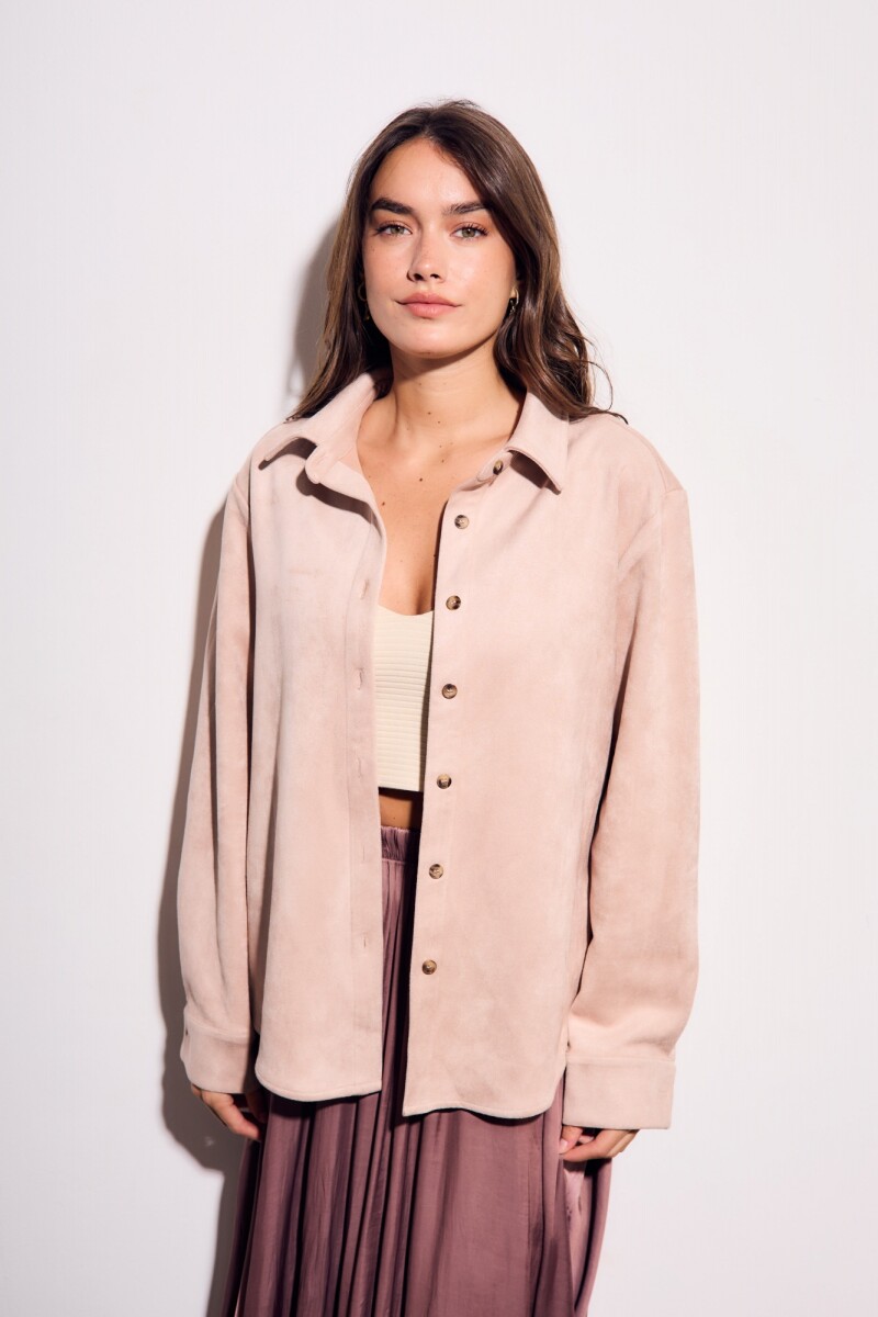Camisa Gamuza Cuero Vegano Rosa
