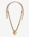 Collares Cortos Cordón Collar Corto Cordón Sol - Dorado Oro Amarillo
