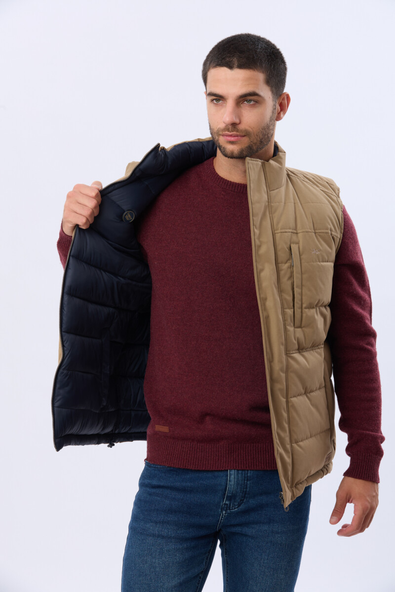 CHALECO REVERSIBLE ACOLCHADO - Beige 