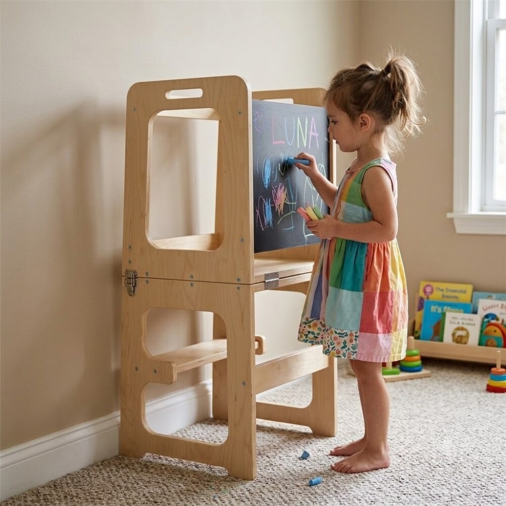 Torre de aprendizaje y mesa Montessori 4 en 1 Torre de aprendizaje y mesa Montessori 4 en 1