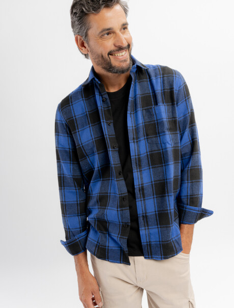 Camisa franela cuadros azul