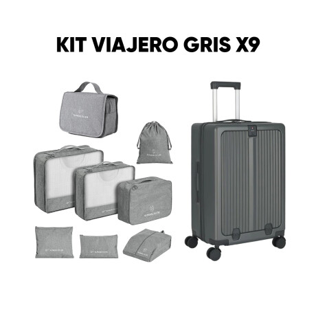 Kit valija y neceseres gris Sc