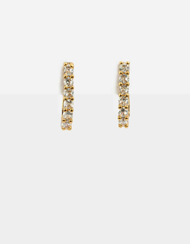 Aros Argollas Con cubic zirconia Argollas Con Cubic Zirconia - Dorado