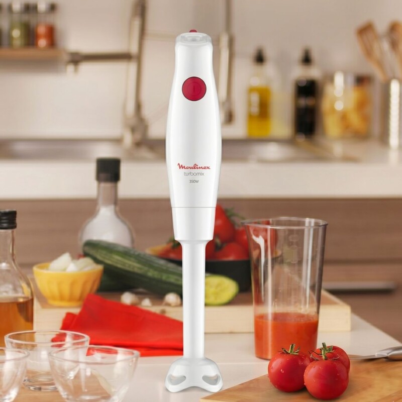 Mixer Moulinex Turbomix | Antisalpicaduras | Cuchillas Zelkrom | Color blanco. Mixer Moulinex Turbomix | Antisalpicaduras | Cuchillas Zelkrom | Color blanco.