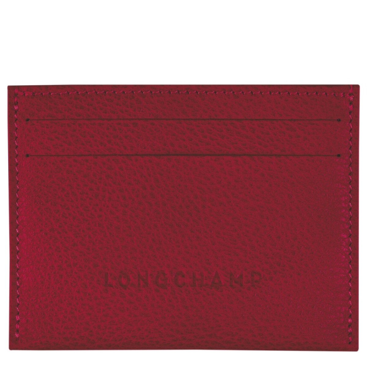 Longchamp -Tarjetero de cuero, Le Foulonné - Rojo 