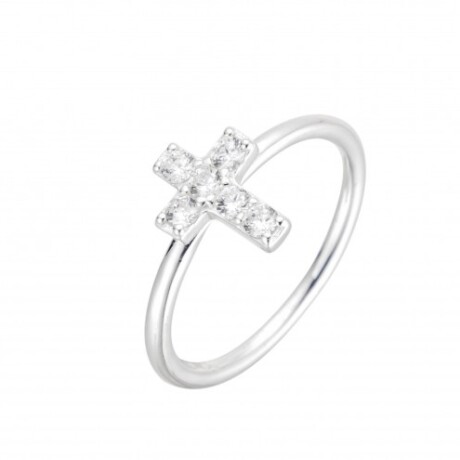 Anillo de plata 925 con circonias, CRUZ. Anillo de plata 925 con circonias, CRUZ.