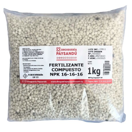 Fertilizante Compuesto NPK 16-16-16 1 Kg 1 Kg