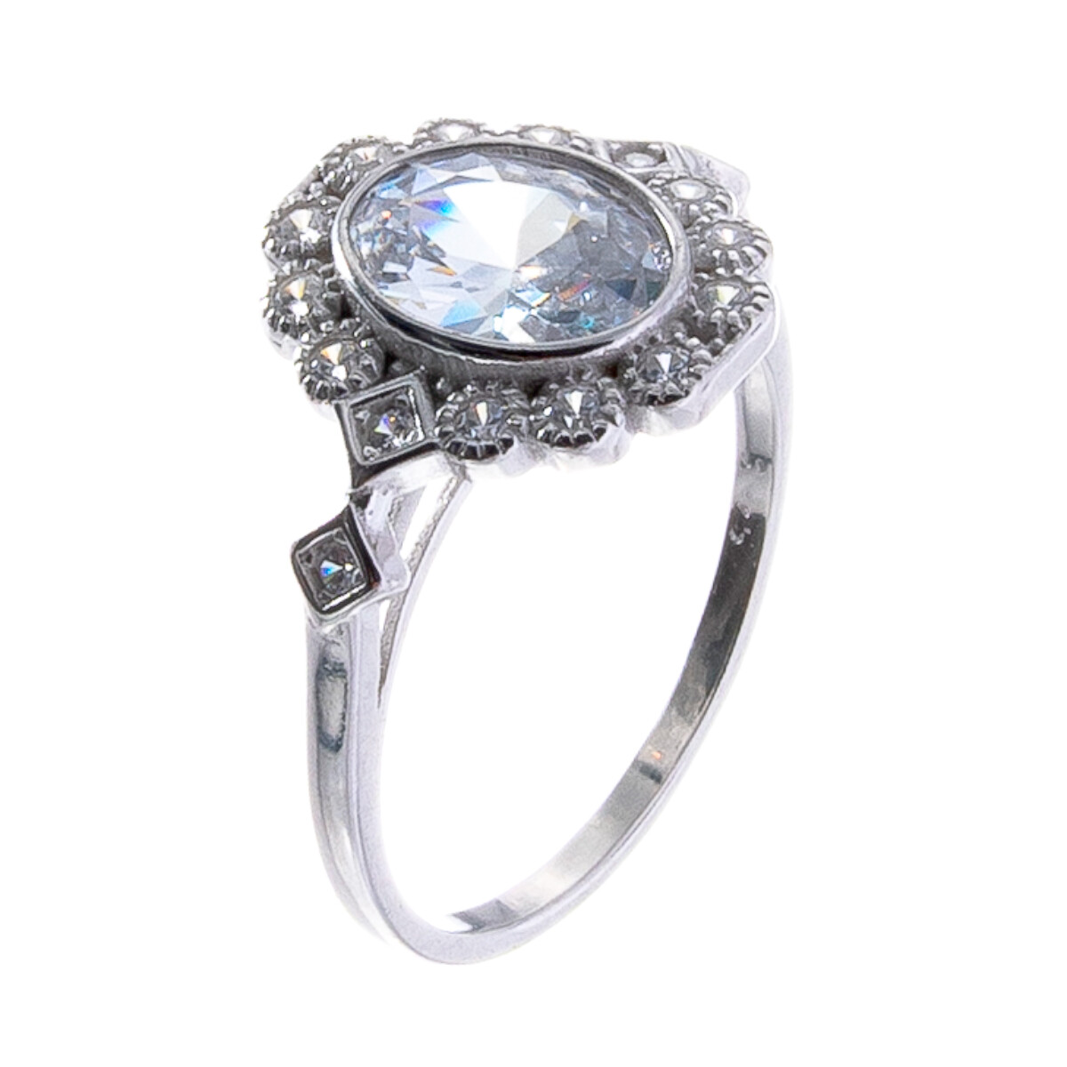 Anillo de Plata 925 rodinada con Circonia 
