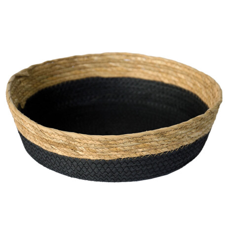 Cesto Canasto de Fibra Natural Paramount Decoración Ø35x10Cm Negro