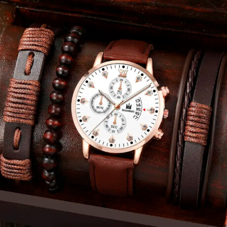 Set De Reloj Masculino Diamante Blanco Set De Reloj Masculino Diamante Blanco
