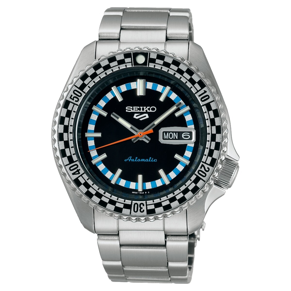 Reloj automático Seiko 5 Sports SRPK67K1 para hombre con correa de acero - Negro 