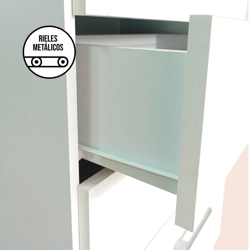 CONJUNTO COMODA + MESAS DE LUZ 100% MDP BLANCO Conjunto Comoda + Mesas De Luz 100% Mdp Blanco