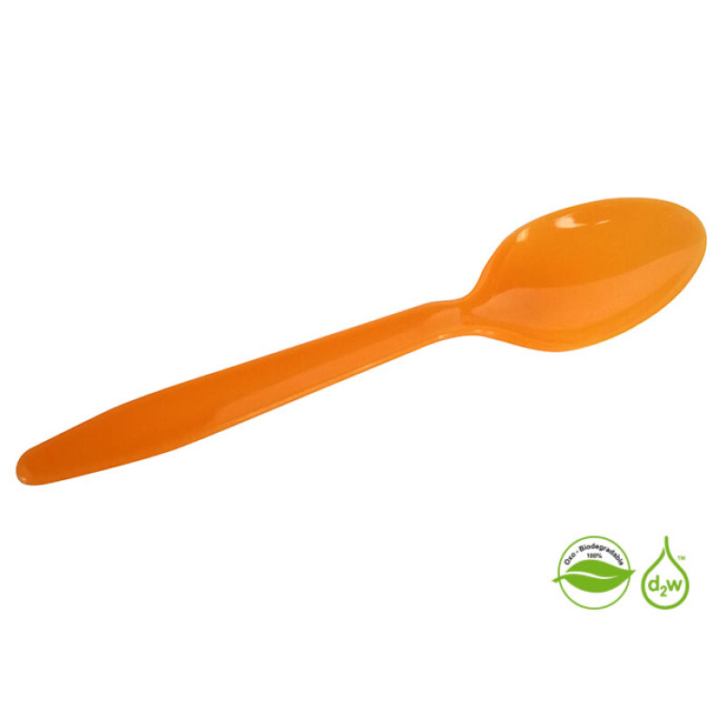 Cuchara Biodegradable x10 Unidades Naranja
