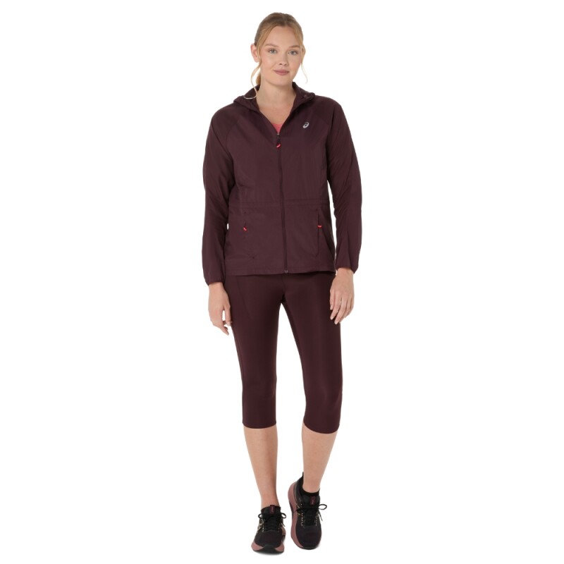 Casacas Running Road Packable Jacket Mujer Dark Currant