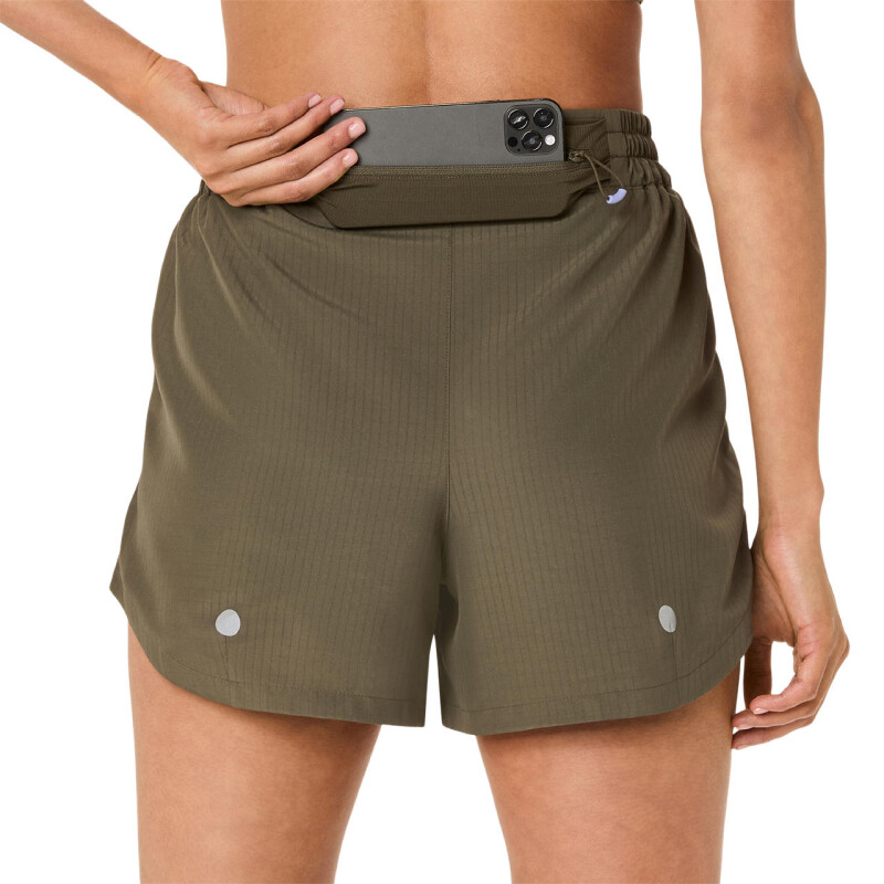 Short Running Nagino Run Adjustable 4In Short Mujer Dark Olive