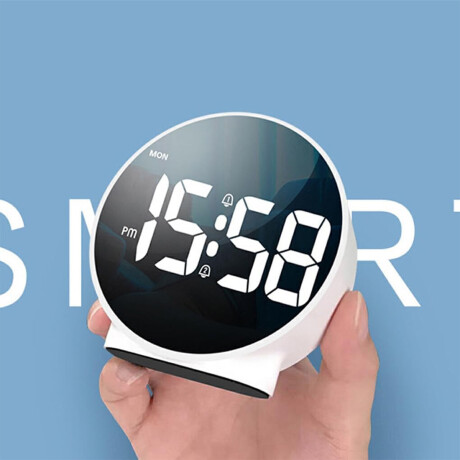 Reloj digital redondo color blanco Sc