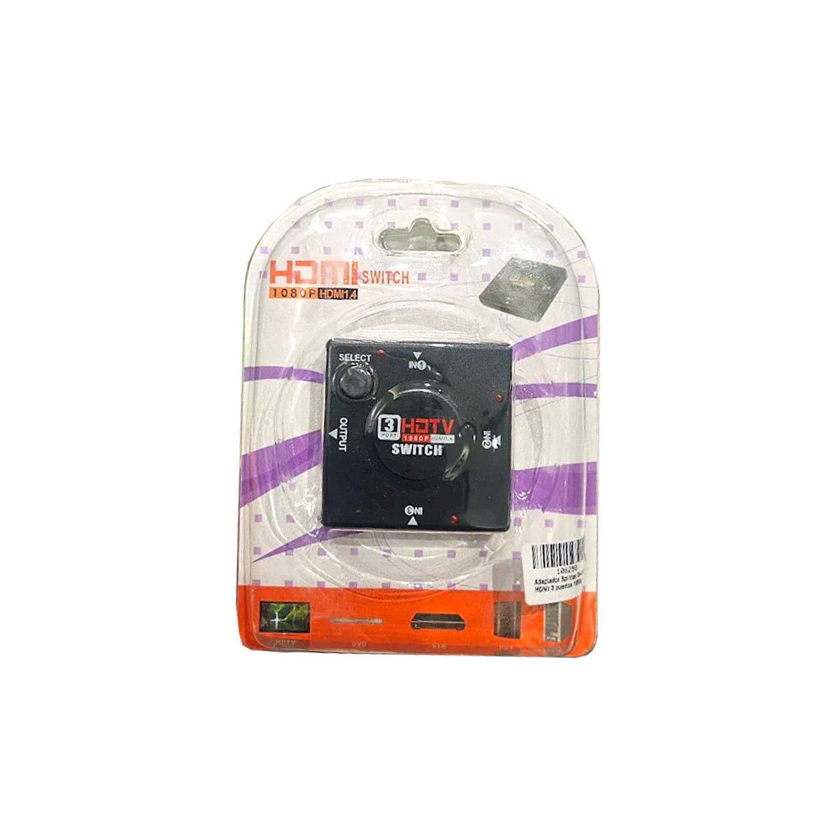 Adaptador Splitter Switch HDMI 3 puertos 1080p 