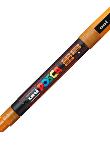 MARCADOR UNI POSCA 1.3 MM NARANJA GLITTER N/A