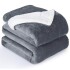 Frazada Manta Polar Con Corderito Acolchado 2 Plazas 230x200 Color Variante Gris