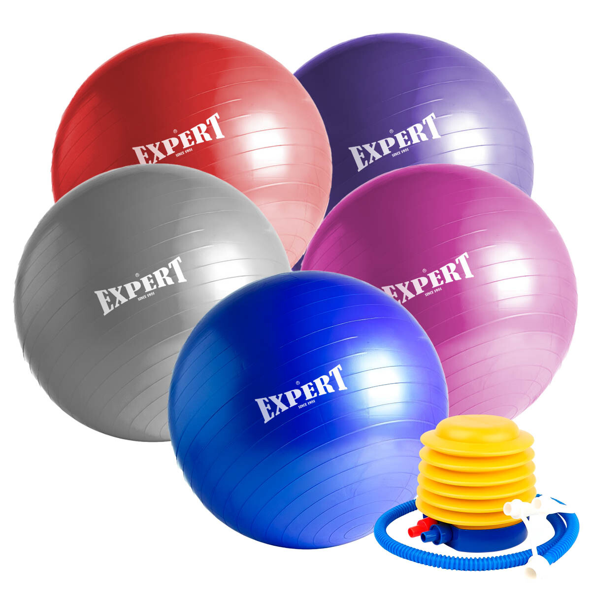 Pelota De Pilates 75cm Fitness Yoga Gym + Inflador - Aleatorio 