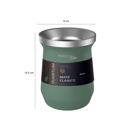 Kit Matero Termo Triton 1Lt c/Manija y Mate 230Ml Acero Inox Verde