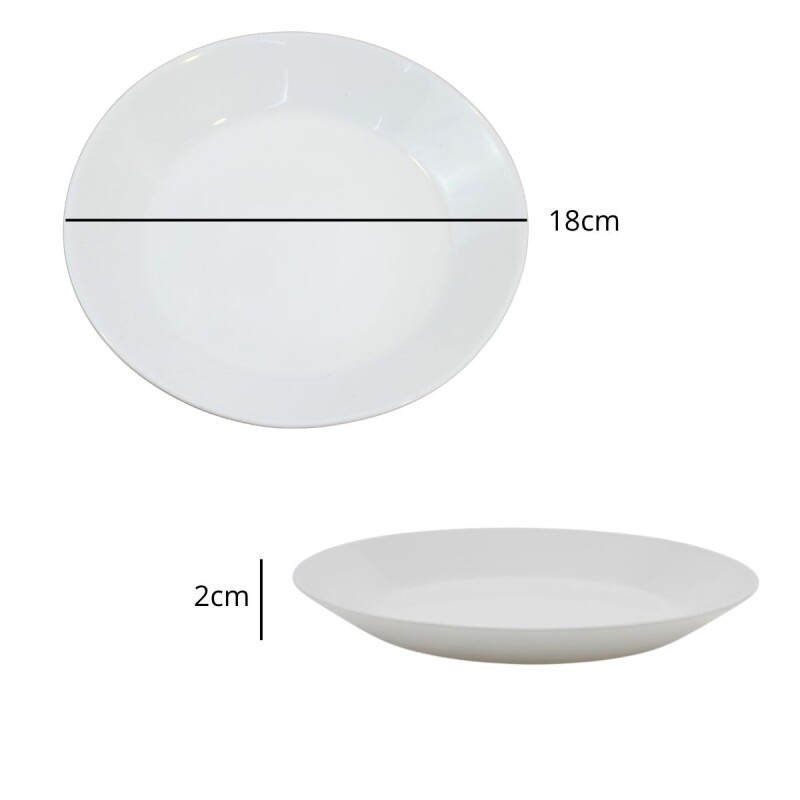 Set x6 Plato para postre 18cm Opalina BLANCO