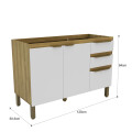 BAJO MESADA Y AÉREO MODELO MAGNOLIA 1200 MM COLOR MIEL/BLANCO Bajo Mesada Y Aéreo Modelo Magnolia 1200 Mm Color Miel/blanco
