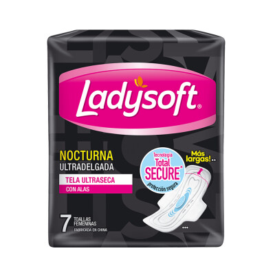 Toallas Femeninas Ladysoft Nocturna Ultra Delgadas C/alas 7 Uds. Toallas Femeninas Ladysoft Nocturna Ultra Delgadas C/alas 7 Uds.