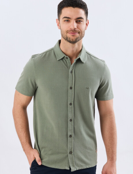 CAMISA PIQUÉ LISA Verde Claro