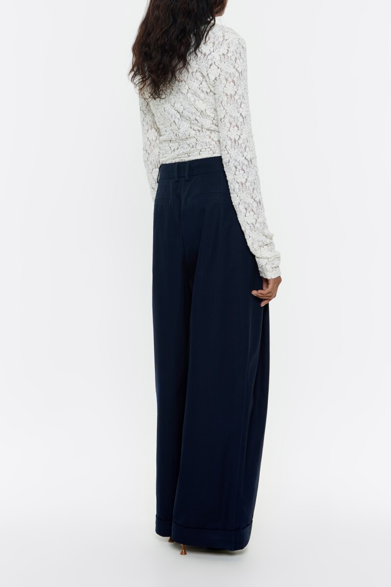PANTALON CAMPANA PINZAS AZUL M Azul