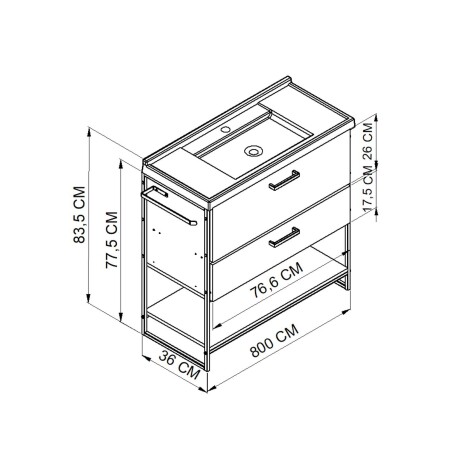 MUEBLE DE BAÑO MDP MARRON ACRE