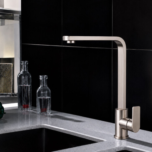 Griferia de COCINA BRUSHED NICKEL MONOCOMANDO - SERIE SALEMI GRIS-BRUSHED NICKEL