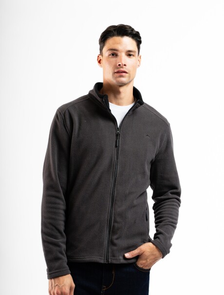 Campera Polar Clásica Gris Oscuro/Negro