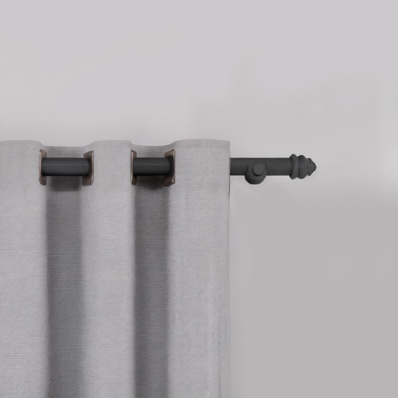 Barrote Cortina Metal 3,00m 28mm + 2 soporte Grafito Mate GRIS MATE