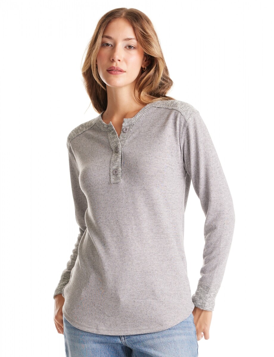 Buzo Hacci Henley - Gris 