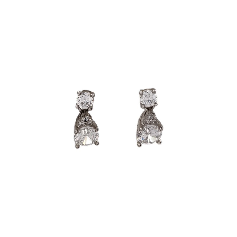 Caravanas colgante Lágrima-Plata 925-Piedra Zirconia-CA3141 Conpiedra