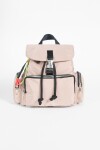 Mochila tela broche metálico beige