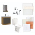 BAÑO COMPLETO N°1 INODORO CON MOCHILA + MUEBLE DE BAÑO 50 CM CON ESPEJO + GRIFERIA + CERAMICA DE PISO Y PARED BAÑO COMPLETO N°1 INODORO CON MOCHILA + MUEBLE DE BAÑO 50 CM CON ESPEJO + GRIFERIA + CERAMICA DE PISO Y PARED