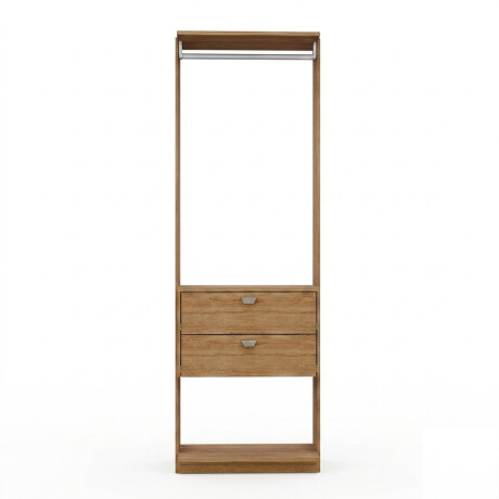 VESTIDOR CALIXTO SIN PUERTAS 2 CAJONES GUARDARROPA ARMARIO CLOSET PLACARD MDP MARRÓN