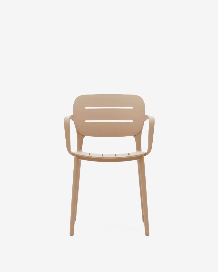 Silla de exterior apilable Morella beige