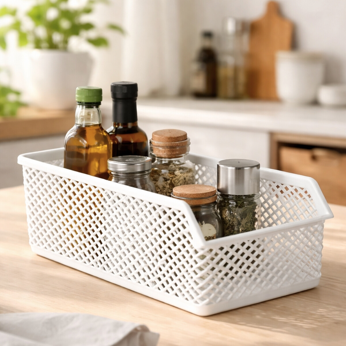 Organizador calado línea apilable P - BLANCO 