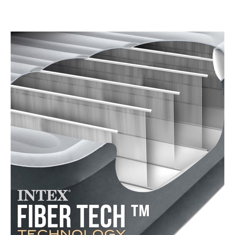 INTEX COLCHON DURA-BEAM DELUXE COMFORT PLUSH FIBER-TECH CON BOMBA 2 PLAZAS QUEEN Intex Colchon Dura-beam Deluxe Comfort Plush Fiber-tech Con Bomba 2 Plazas Queen