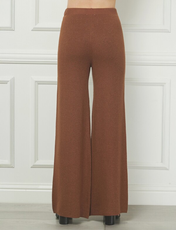 Pantalon Wide Leg Brillo MARRON