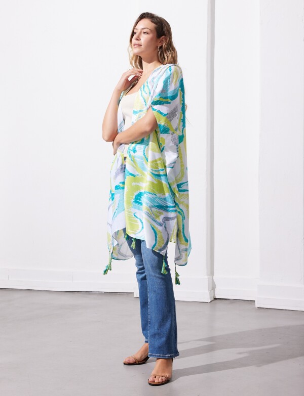 Kimono Printed MULTI/VERDE AGUA