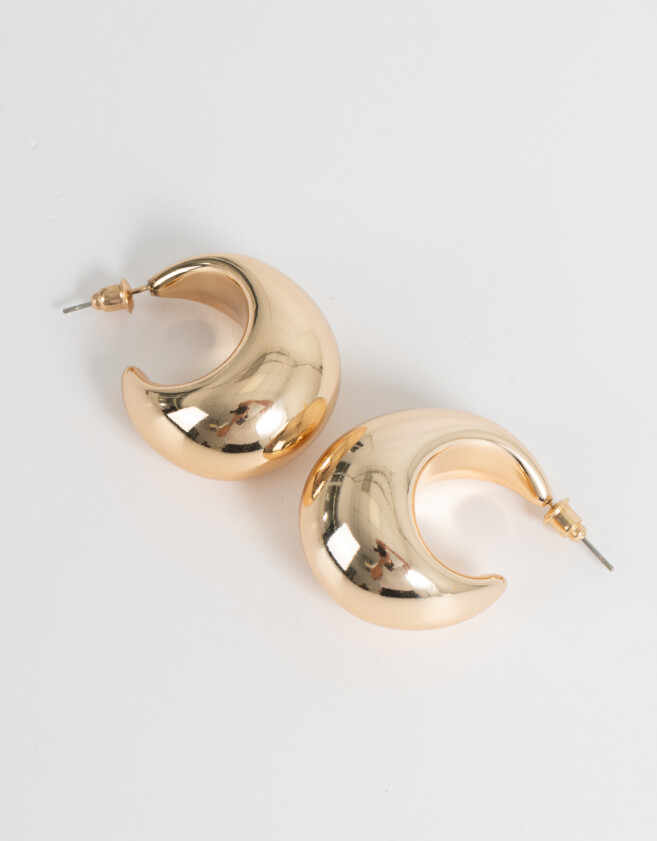 Aros Argollas De metal Aros Argolla De Metal Chunky - Dorado