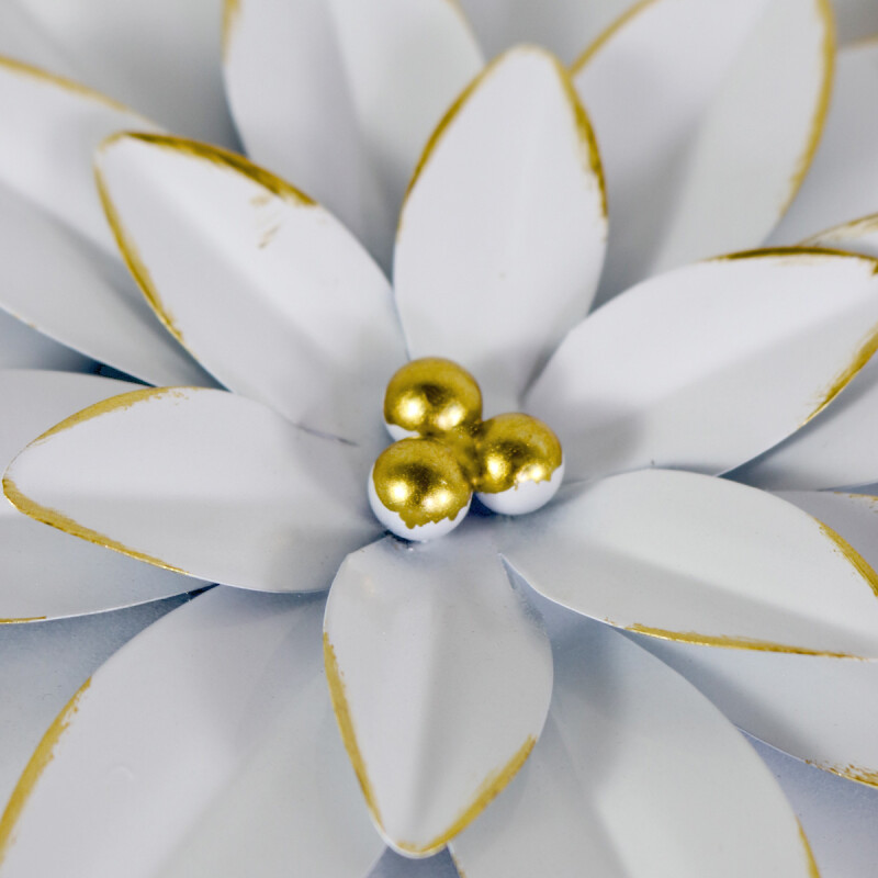 SET FLOR METAL BLANCO 3PZAS Unica