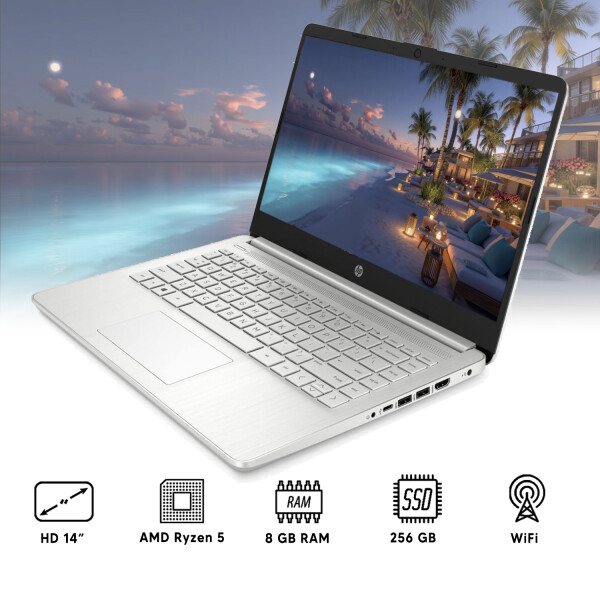 Notebook Hp Ryzen 5 5500u 8gb Ram 256gb Ssd 14" De Outlet OLT NOTEBOOK RFPL HP 14FQ1 R5/8/256/14