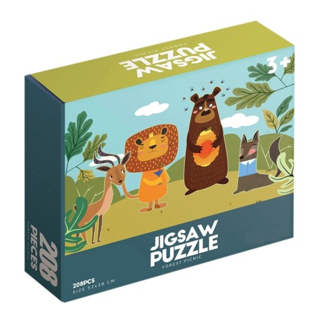 Puzzle Rompecabezas Infantil Picnic en el Bosque 208 Pzas Multicolor